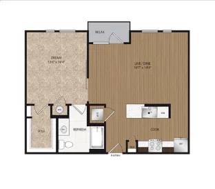 Haskell Flats Dallas Apartments Floor Plan 6