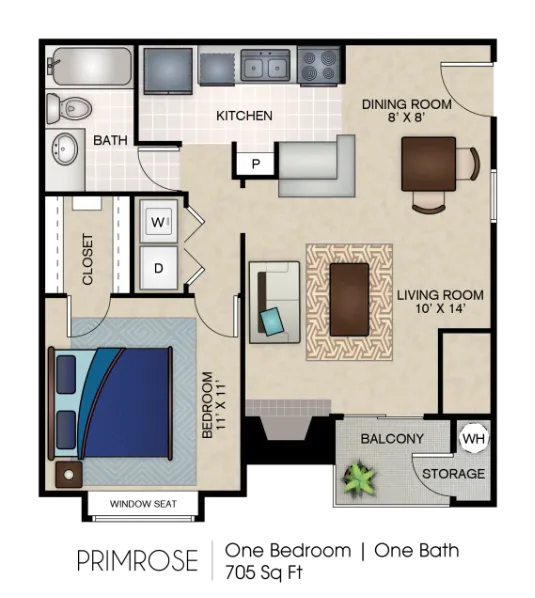 Indian Creek Carrollton Apartment Floor Plan 1