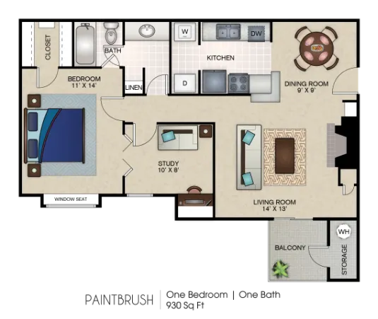 Indian Creek Carrollton Apartment Floor Plan 2