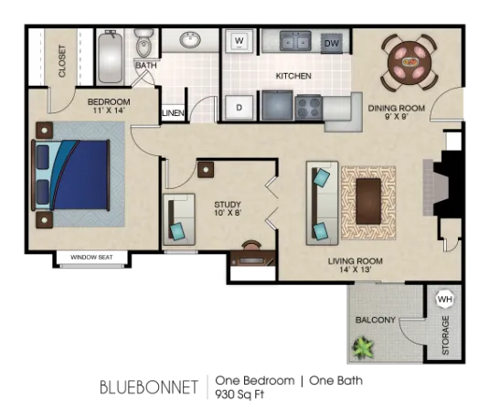 Indian Creek Carrollton Apartment Floor Plan 3