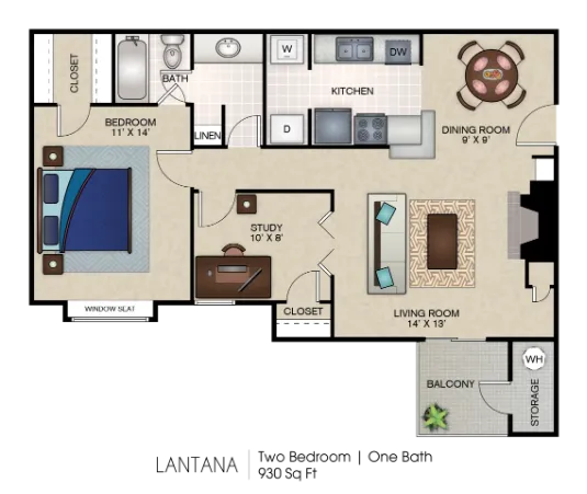 Indian Creek Carrollton Apartment Floor Plan 5