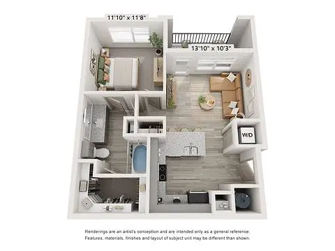 Jefferson Cedar Ridge Dallas 1BD FloorPlan 01