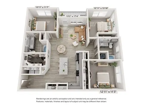 Jefferson Cedar Ridge Dallas 3BD FloorPlan 01