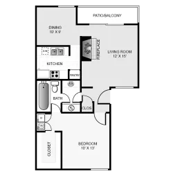 Keller Oaks Carrollton Apartment Floor Plan 3