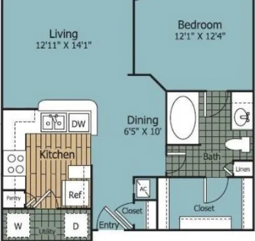 La Villita Apartments Forney floorplan 1