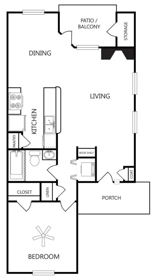 Lake Meadows Apartments Floorplan 1