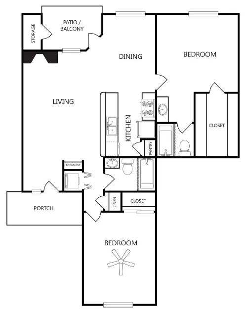 Lake Meadows Apartments Floorplan 4