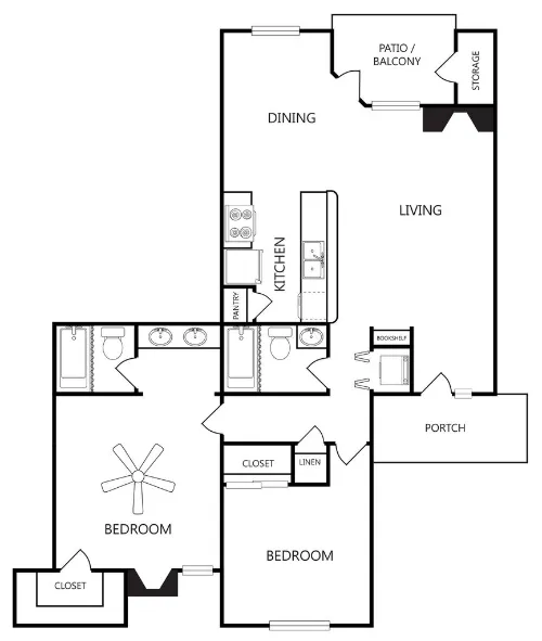 Lake Meadows Apartments Floorplan 6