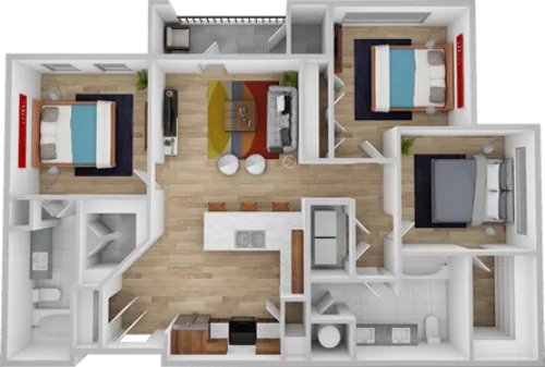 Lakeview Pointe Apartments floor plan 1