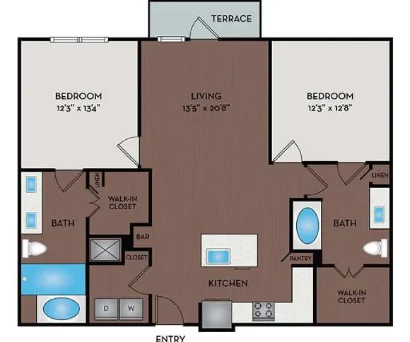 Larq Henderson Dallas Apartment Floor Plan 10