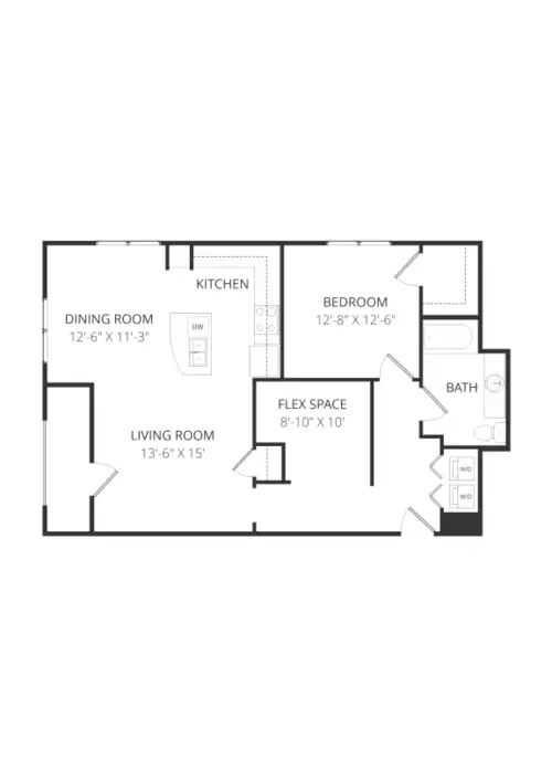 Lofts at Watters Creek 1bd FloorPlan 001