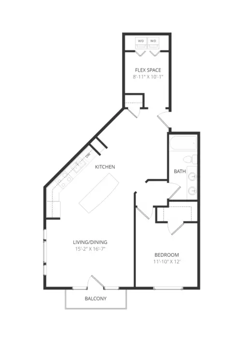 Lofts at Watters Creek 1bd FloorPlan 003