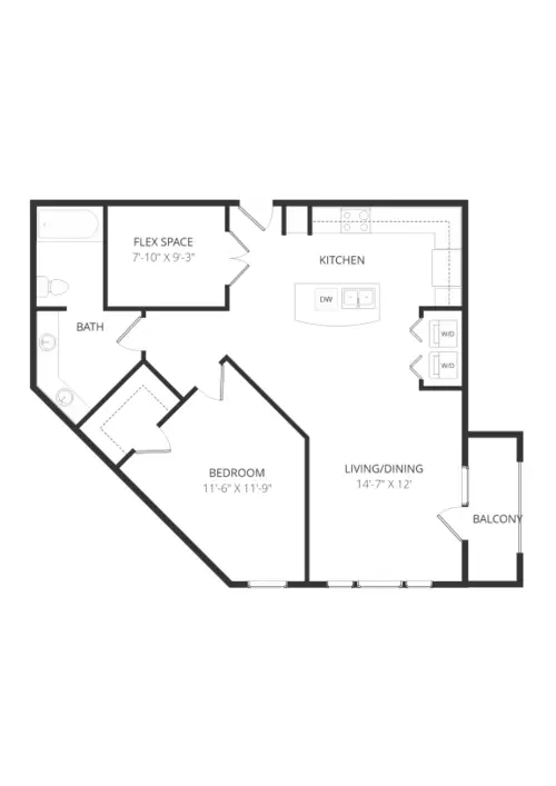 Lofts at Watters Creek 1bd FloorPlan 004