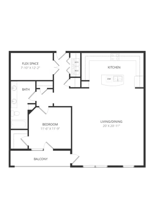 Lofts at Watters Creek 1bd FloorPlan 005