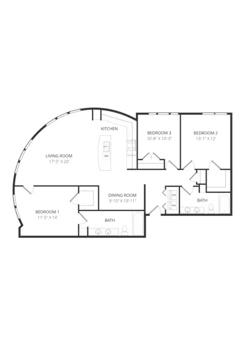 Lofts at Watters Creek 3bd FloorPlan 01