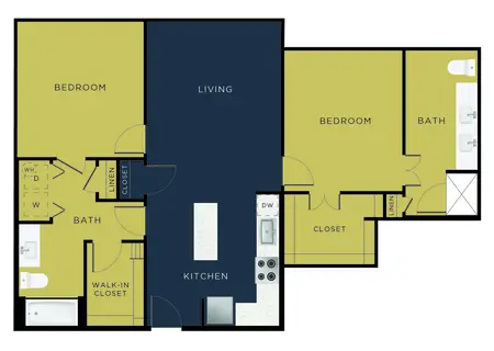 Lux on Main Carrollton FloorPlan 1