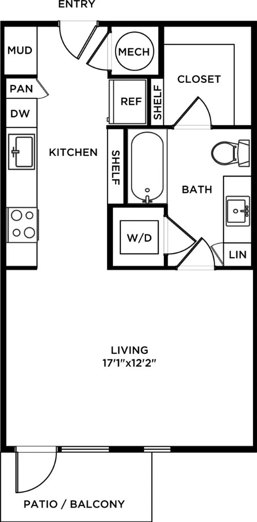 Lyle Apartments Addison Floorplan 1