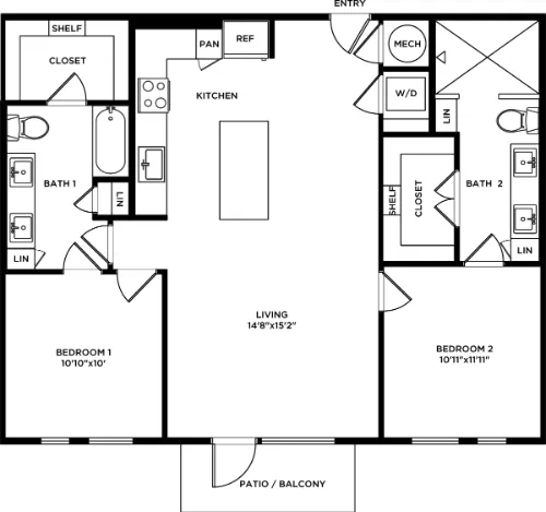 Lyle Apartments Addison Floorplan 10