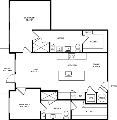 Lyle Apartments Addison Floorplan 11