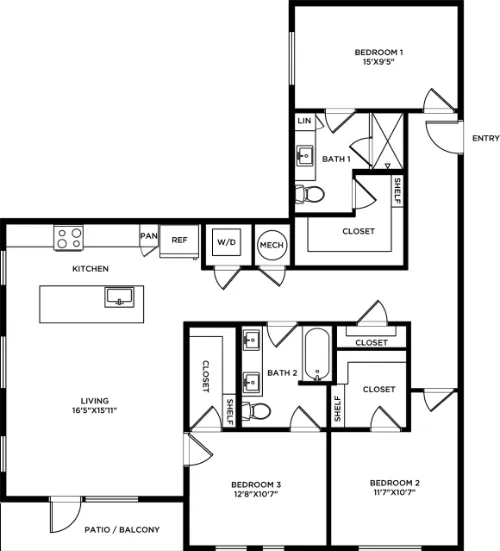 Lyle Apartments Addison Floorplan 12