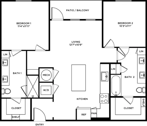 Lyle Apartments Addison Floorplan 7