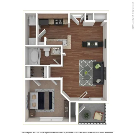 Marquis on Gaston Dallas Apartment Floor Plan 1