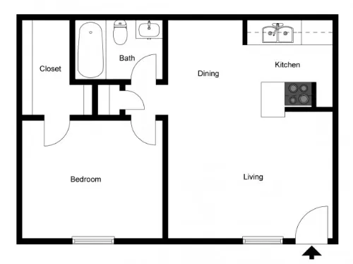 Meadow Creek Apartments Floorplan 1