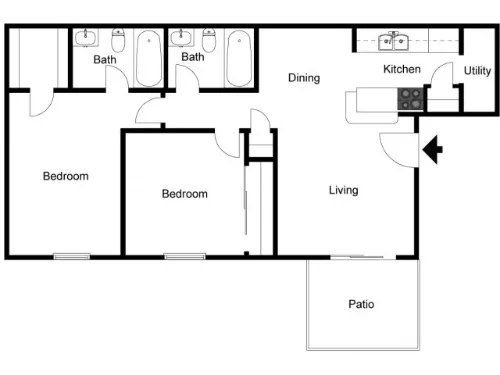 Meadow Creek Apartments Floorplan 3