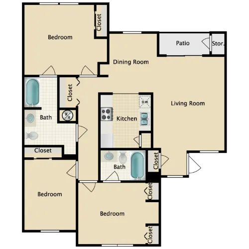 Meadowview Townhomes Terrell Floorplan 3