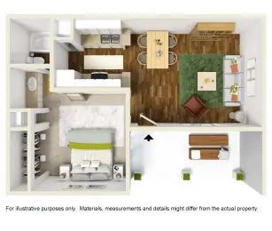 Montfort Crossing Dallas Apartment Floor Plan 1