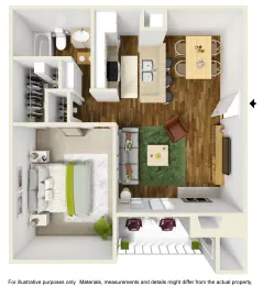 Montfort Crossing Dallas Apartment Floor Plan 2