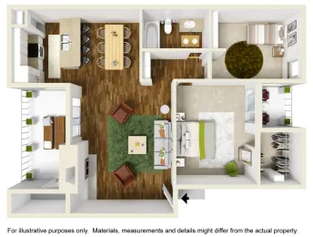 Montfort Crossing Dallas Apartment Floor Plan 5