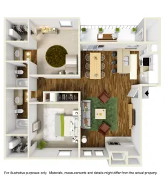 Montfort Crossing Dallas Apartment Floor Plan 6