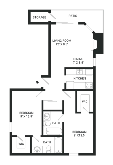 Mylo Apartment Homes Fort Worth FloorPlan 5