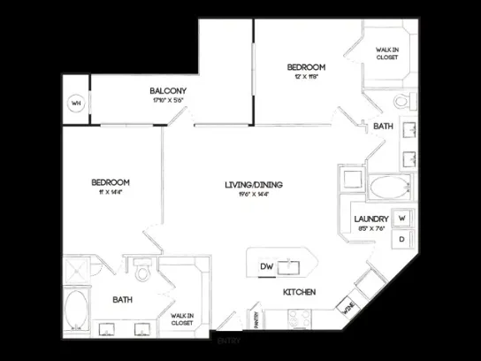 Oak & Ellum Dallas Apartment Floor Plan 10