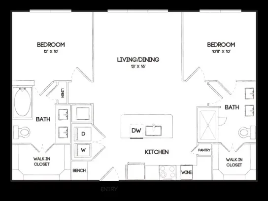 Oak & Ellum Dallas Apartment Floor Plan 11