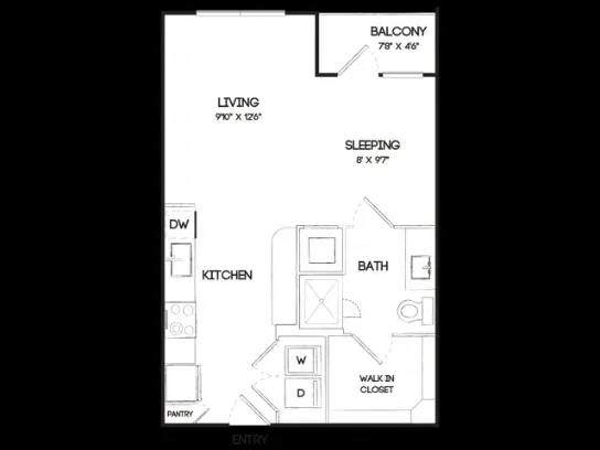 Oak & Ellum Dallas Apartment Floor Plan 2