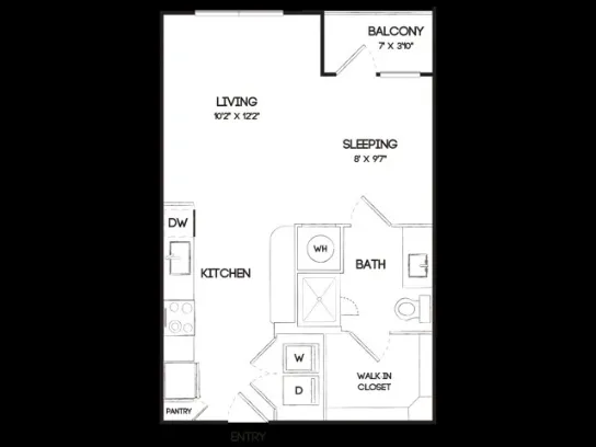 Oak & Ellum Dallas Apartment Floor Plan 3