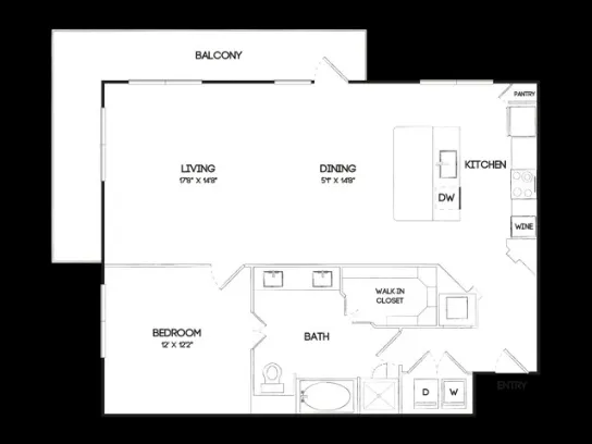 Oak & Ellum Dallas Apartment Floor Plan 4