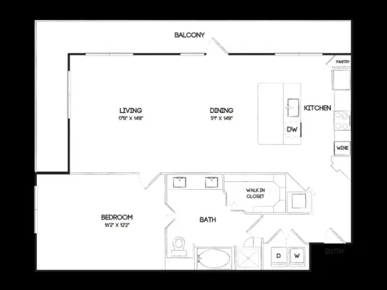 Oak & Ellum Dallas Apartment Floor Plan 6