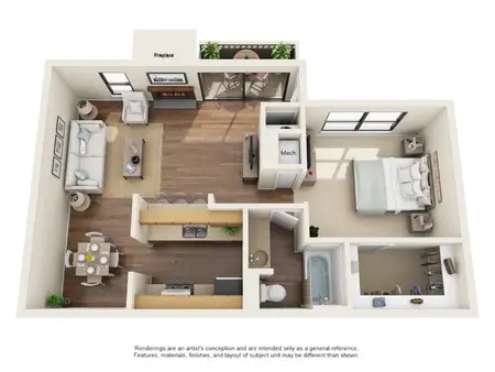 Oakstone Apartment Homes San Antonio FloorPlan 3