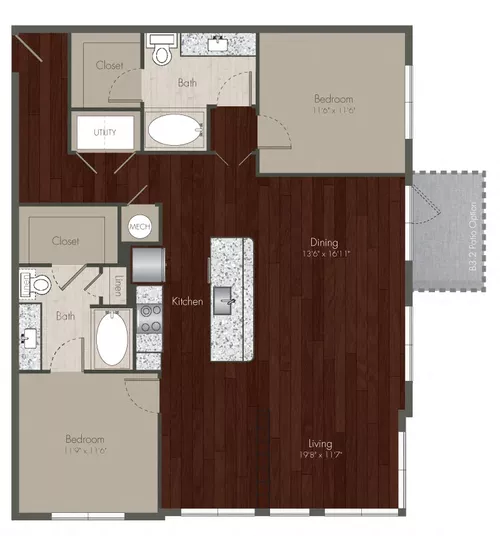 One Oak Grove Apartments Floorplan 7