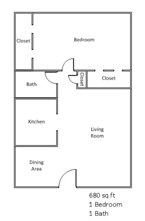 Parkside Apartments Garland Floorplan 1