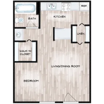 Residence at Midtown Dallas Apartment Floor Plan 1