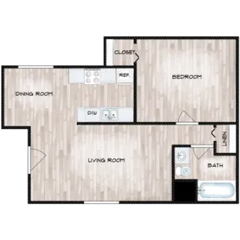 Residence at Midtown Dallas Apartment Floor Plan 2