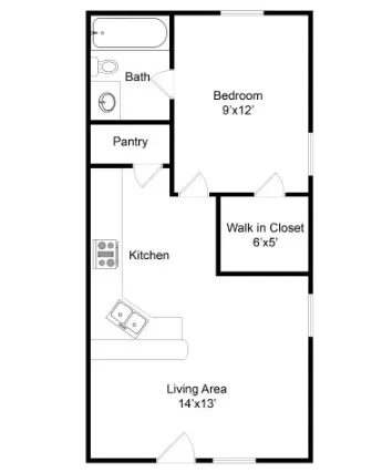 Santa Fe Apartments Dallas Floor Plan 1