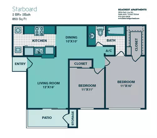 Seacrest Apartments Garland Floorplan 6