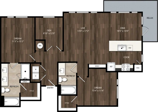 Skye at Love Dallas Apartment Floor Plan 15