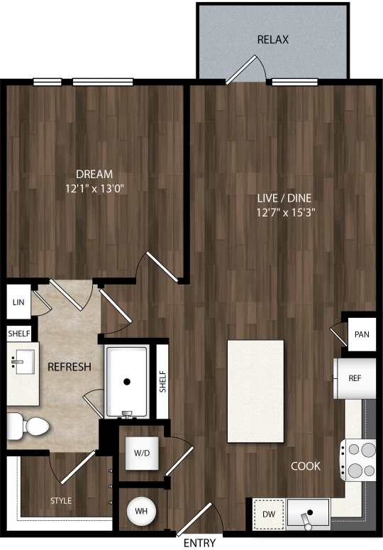 Skye at Love Dallas Apartment Floor Plan 3