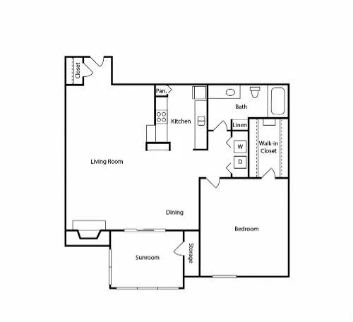 The Broadway Apartment Homes Floorplan 3